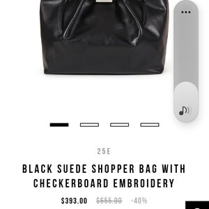 Iceberg Black Tote Bag with Checkerboard Detail